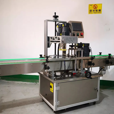 Pneumatische automatische schroefafdekmachine voor glazen plastic flessen