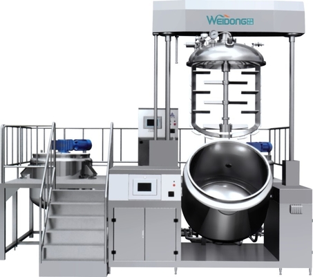 De Kosmetische Vacuüm Emulgerende Mixer van het hoge snelheidsdispersiemiddel met Mengapparaat Met lage snelheid